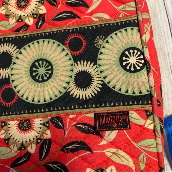 Maggie B Red Patterned Quilted Purse - Picture 9 of 14